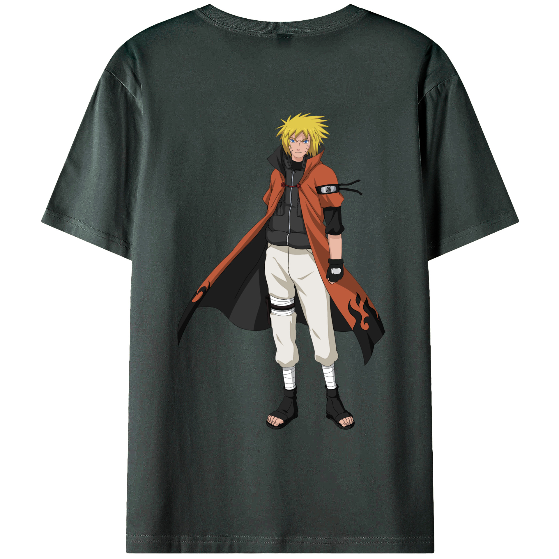 （画像用） NARUTO -ナルト- うずまき ナルト Uzumaki Naruto 綿100％ メンズ半袖Tシャツ（バックプリント） 通気性